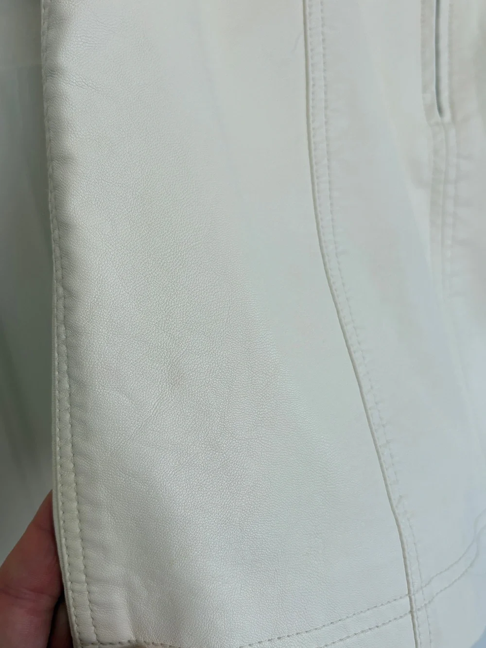 Free People White Faux Leather Mini Skirt